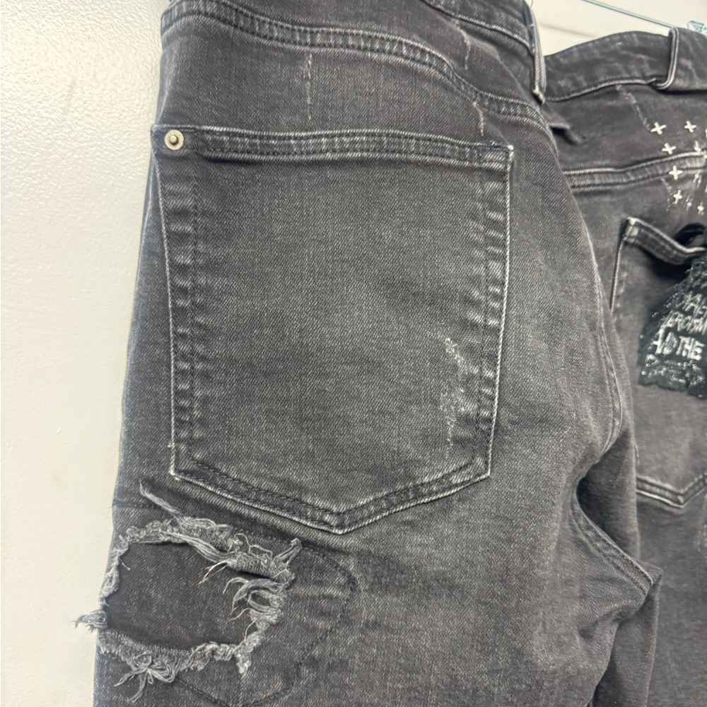 Ksubi Van Winkle Black Distressed Denim Skinny Jeans Men’s 36 Made in Turkey F - Picture 8 of 15